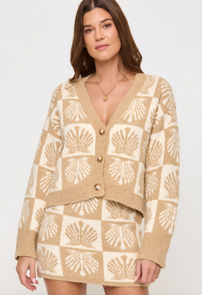 Shell Be There Cardigan -Seashell Jacquard
