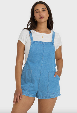 Beach Crush Denim Overalls - Salt Washed