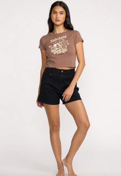 Tropic Happenings Short Sleeve Tees - Espresso