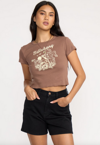 Tropic Happenings Short Sleeve Tees - Espresso