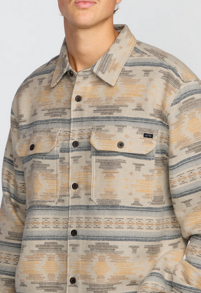 Offshore Jacquard Long Sleeve Flannel Shirt - Sand