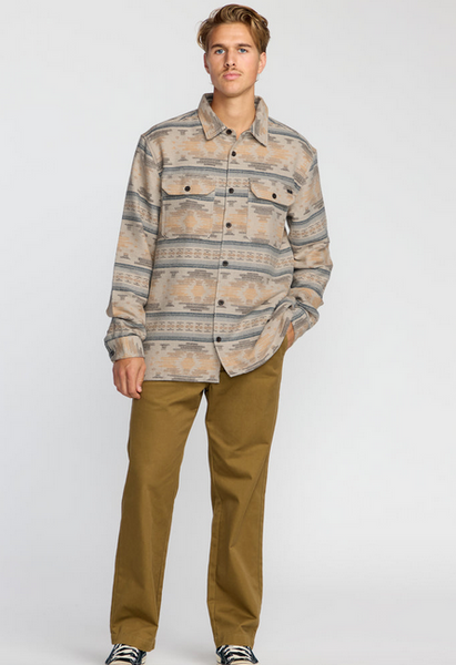 Offshore Jacquard Long Sleeve Flannel Shirt - Sand