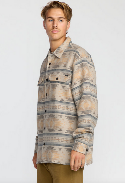 Offshore Jacquard Long Sleeve Flannel Shirt - Sand