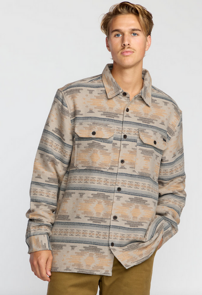 Offshore Jacquard Long Sleeve Flannel Shirt - Sand