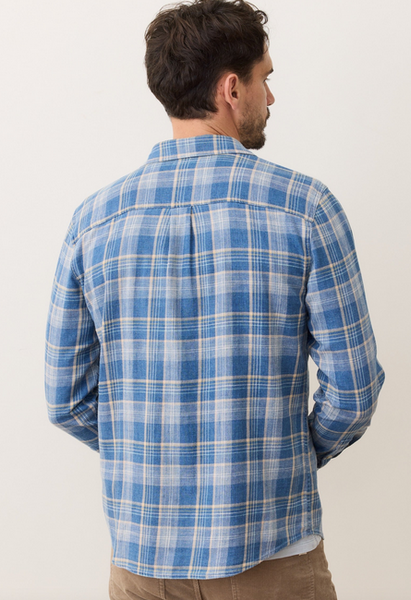 Classic Stretch Selvage Shirt - Blue Indigo Plaid