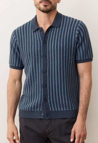 Graham Sweater Button Down - Navy