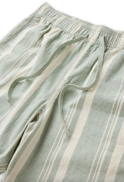 J. Linen Stripe Elastic 18" Walkshort - Sage