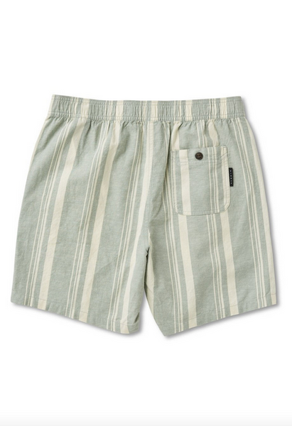 J. Linen Stripe Elastic 18" Walkshort - Sage