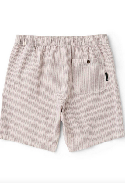 J. Linen Stripe Elastic 18" Walkshort - Plum