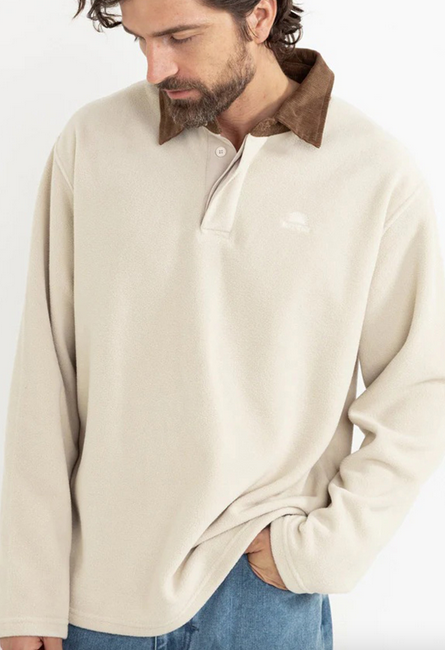Awake Polar Fleece Polo - Natural
