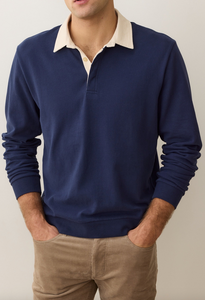Sueded Rugby Polo - Mood Indigo