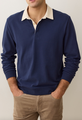 Sueded Rugby Polo - Mood Indigo