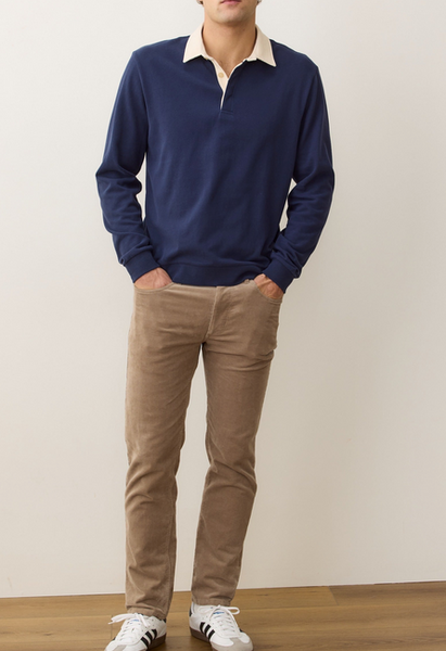 Sueded Rugby Polo - Mood Indigo