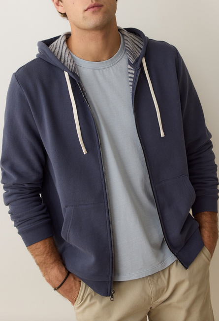 Cloud 9 Fleece Full Zip Hoodie - Navy Stripe