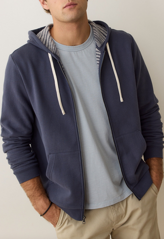 Cloud 9 Fleece Full Zip Hoodie - Navy Stripe