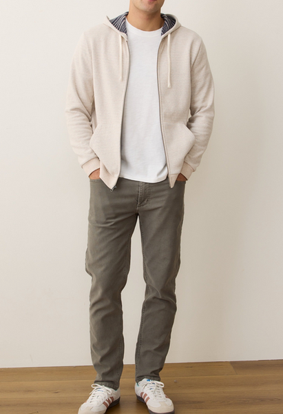 Cloud 9 Fleece Full Zip Hoodie - Oatmeal Stripe