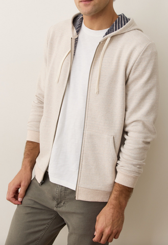 Cloud 9 Fleece Full Zip Hoodie - Oatmeal Stripe