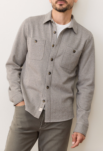 Pacifica Stretch Twill Overshirt - Grey Railroad Stripe