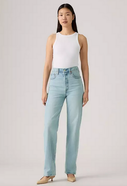 Ribcage Full Length Jeans - Blasted Stone Clean/Light Wash