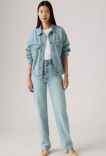 Ribcage Full Length Jeans - Blasted Stone Clean/Light Wash
