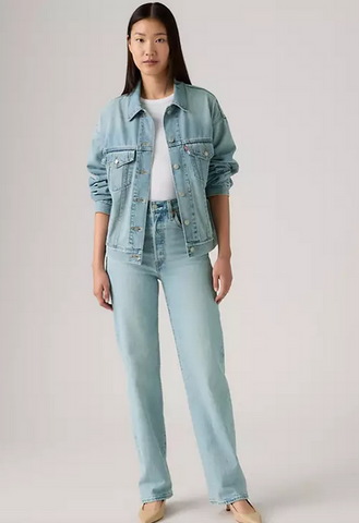 Ribcage Full Length Jeans - Blasted Stone Clean/Light Wash