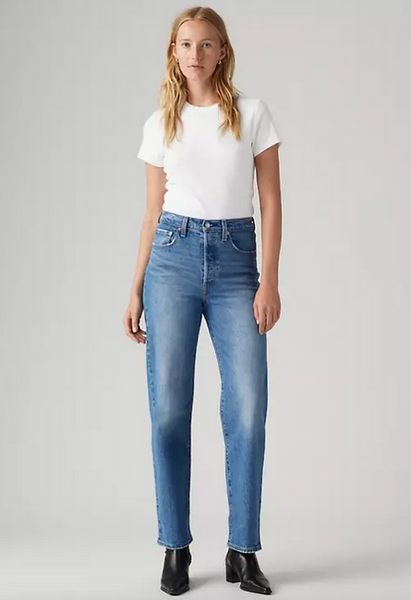 Ribcage Straight Ankle Jeans - Dance Around/Medium Wash