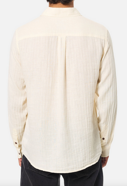 Alan Solid Long Sleeve Shirt - Vintage White