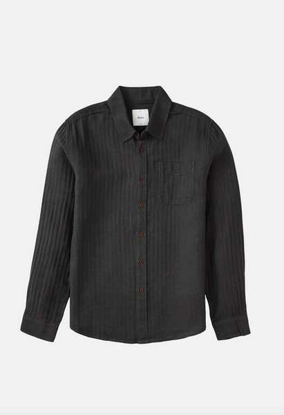 Alan Solid Long Sleeve Shirt - Black Wash