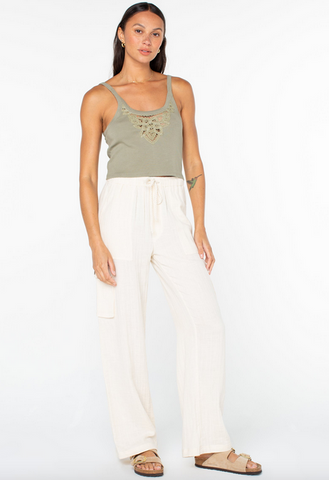 Precious Cargo Pant - Parchment Solid