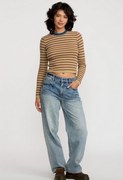 Bond Stripe Long Sleeve Sweater - Sanddune