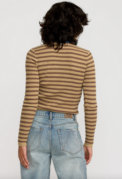 Bond Stripe Long Sleeve Sweater - Sanddune