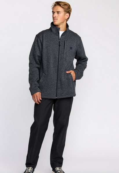 Boundary Mock Neck Zip Sweatshirt - Navy