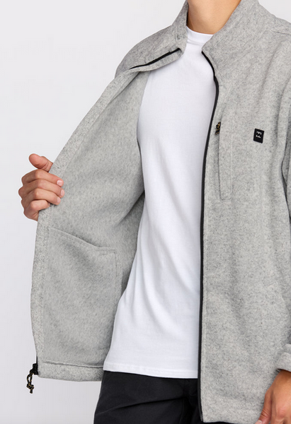 Boundary Mock Neck Zip Sweatshirt - Gray Heather