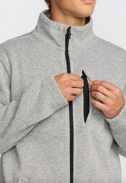 Boundary Mock Neck Zip Sweatshirt - Gray Heather