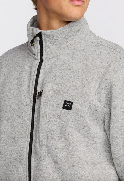 Boundary Mock Neck Zip Sweatshirt - Gray Heather