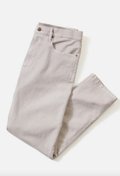 5 Pocket Flex Terry Slim Straight Pant - Light Grey