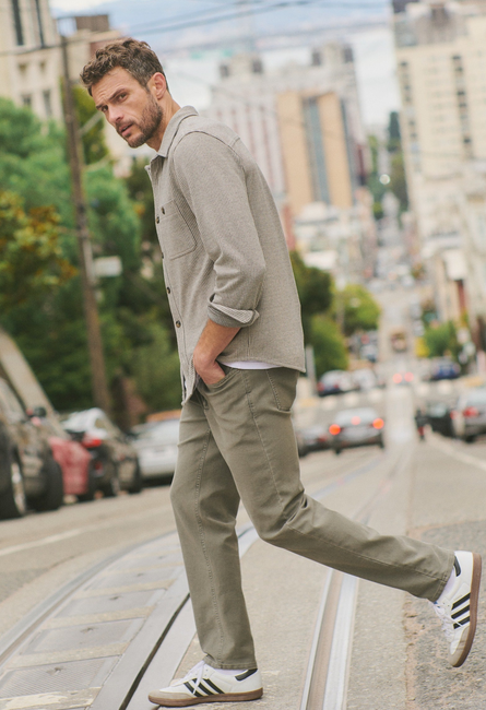 5 Pocket Flex Terry Slim Straight Pant - Olive