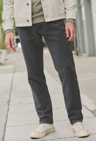 5 Pocket Flex Terry Slim Straight Pant - Faded Navy