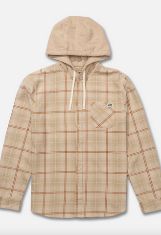 Whitewash Hooded Flannel - Birch