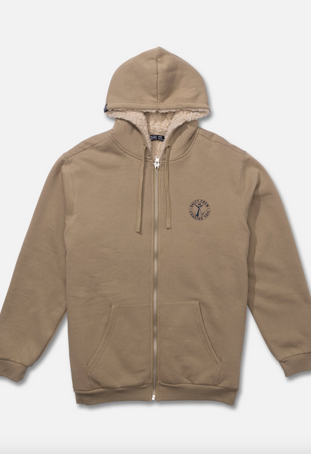 Coastal Sherpa Fleece Hoodie - Khaki