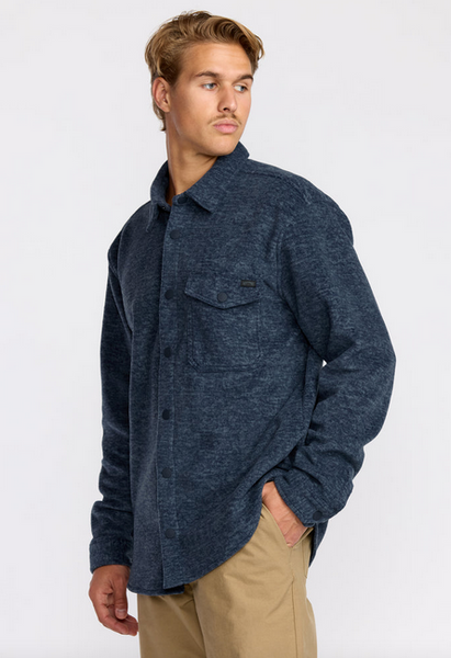 Furnace Long Sleeve Flannel Shirt - Navy