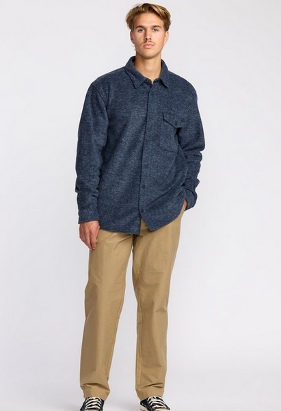 Furnace Long Sleeve Flannel Shirt - Navy