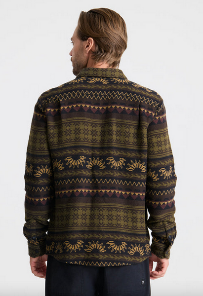 Nordsman Jacquard Long Sleeve Flannel - Dark Military