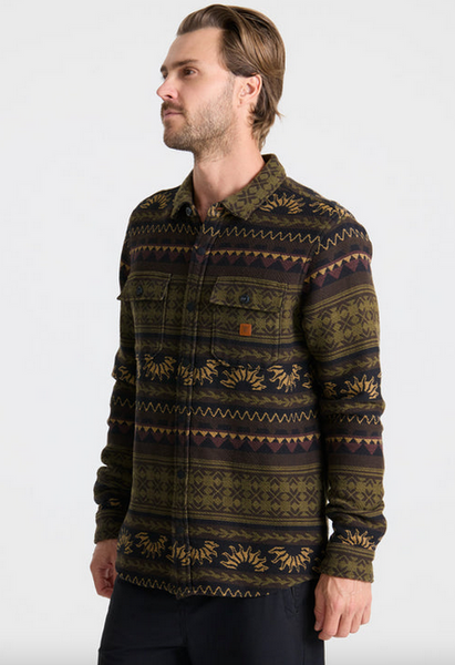 Nordsman Jacquard Long Sleeve Flannel - Dark Military