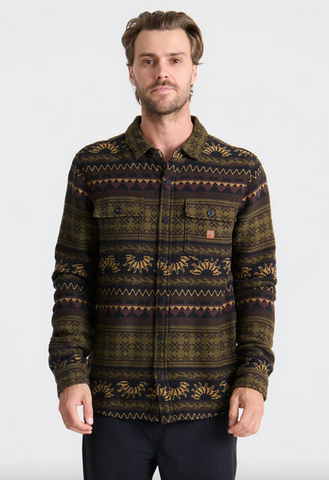 Nordsman Jacquard Long Sleeve Flannel - Dark Military