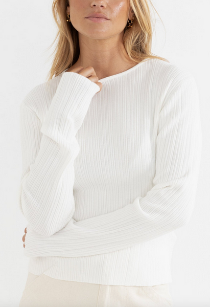 Essential Long Sleeve Knit Top - Cream