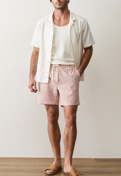 Saturday Beach Short 6" - Withered Rose Stripe