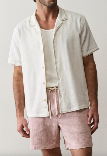 Saturday Beach Short 6" - Withered Rose Stripe