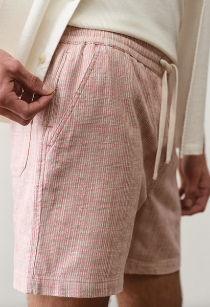 Saturday Beach Short 6" - Withered Rose Stripe