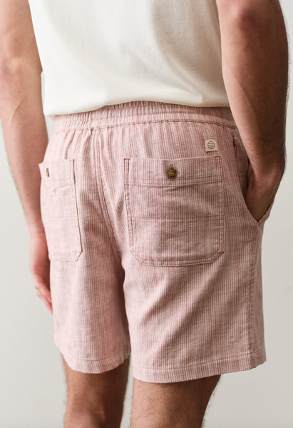 Saturday Beach Short 6" - Withered Rose Stripe